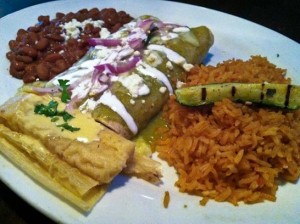 Chicken mole enchiladas