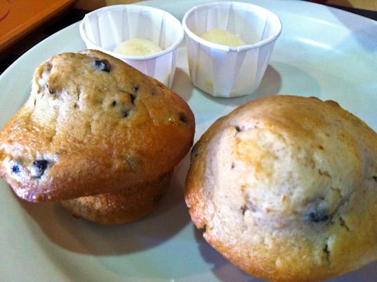 Blueberry muffins at Souplantation