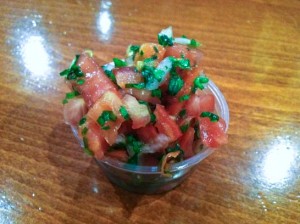 Pico de gallo salsa at Baja Fish Tacos