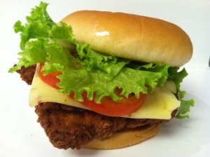 Spicy chicken sandwich deluxe at Chick-fil-a