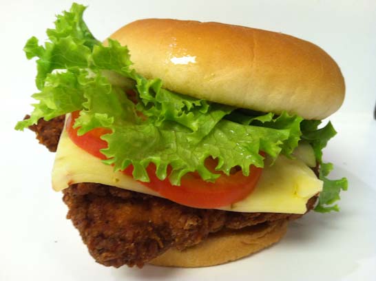 Spicy chicken  sandwich deluxe at Chick-fil-a