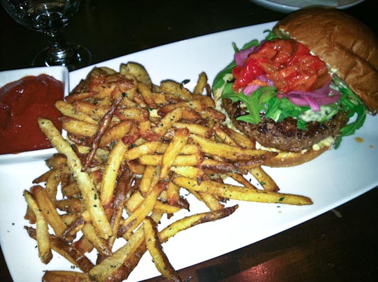 The Haven Burger and fries at Haven Gastropub