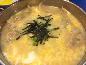 Dumpling Soup with Rice Cake at Man Doo Rang Dumpling House in Buena Park