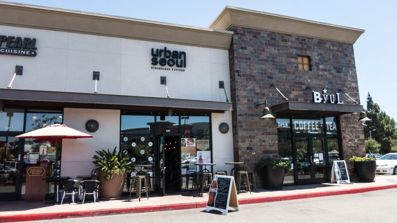 The front of Urban Seoul in Irvine's Diamond Jamboree Plaza