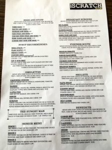 The Scratch Room menu (1/2)